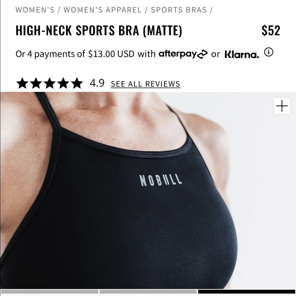 Nobull high neck sports bra- size M